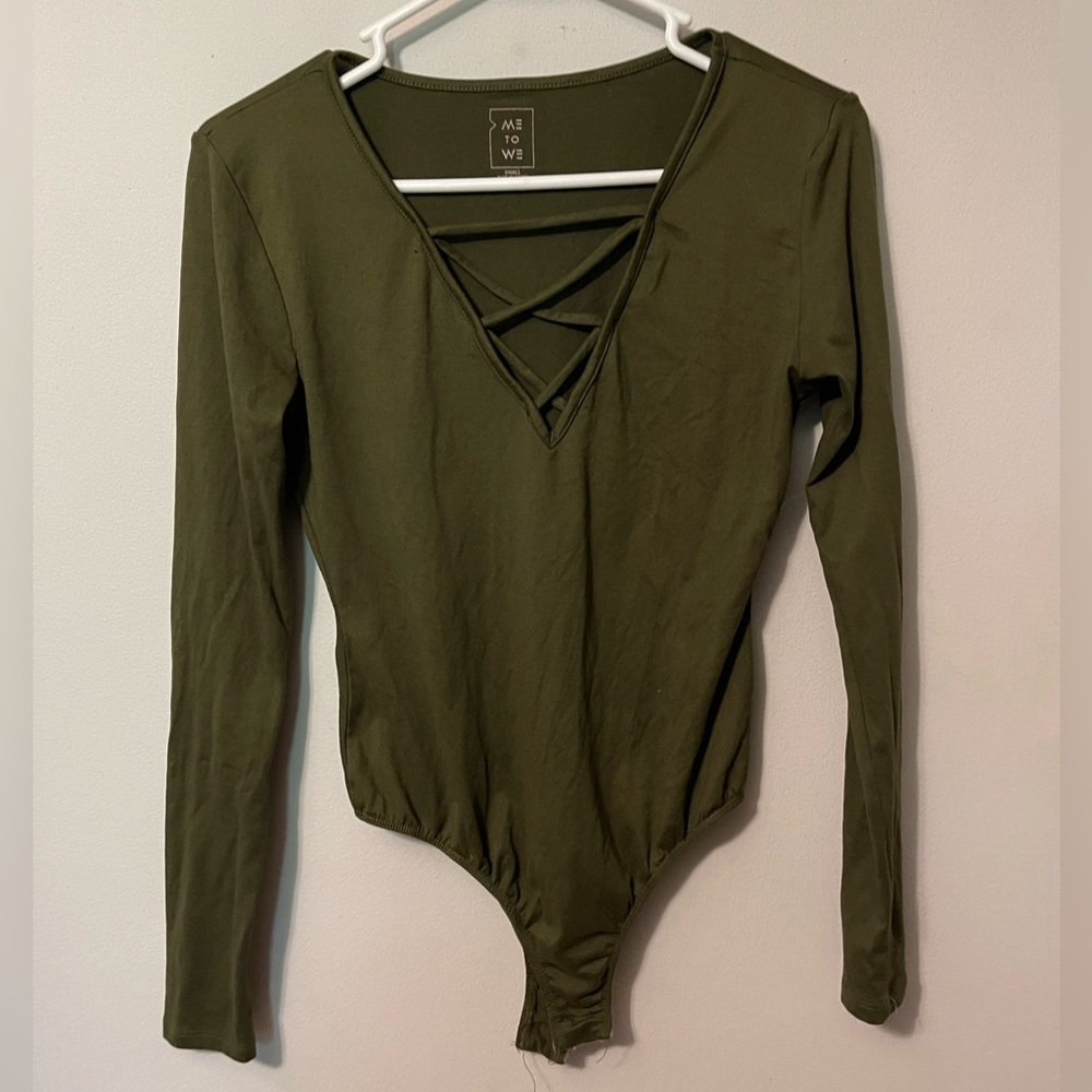 Army Green Long Sleeve Bodysuit